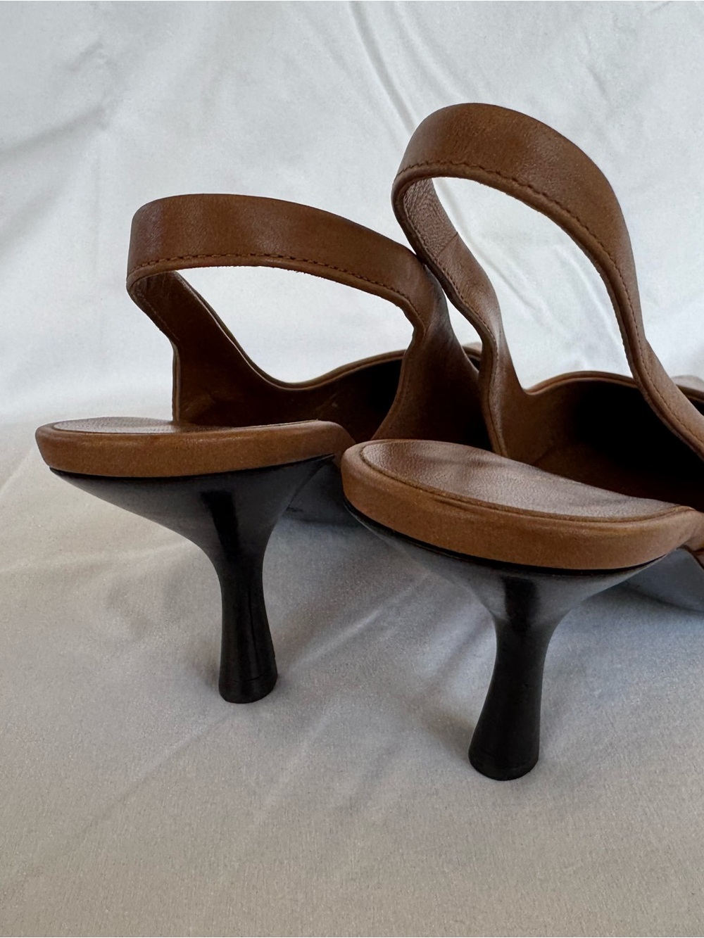 The Row Brown Pointed-Toe Slingback Heels - Picture 9 of 14